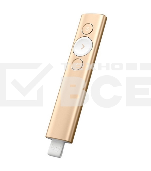 Презентер Logitech Spotlight золотистый, радиоканал, USB, кнопки - 3