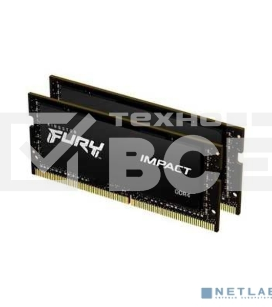 Оперативная память Kingston Fury Impact, DDR4, 16GB (2x8GB), 3200MHz, CL20, SO-DIMM