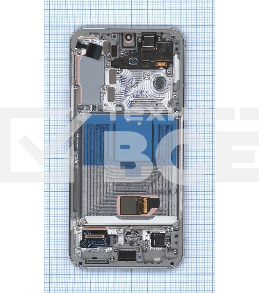 Дисплея для Samsung Galaxy S22 SM-S901B в сборе с тачскрином ServicePack, белый (GH82-27520B)