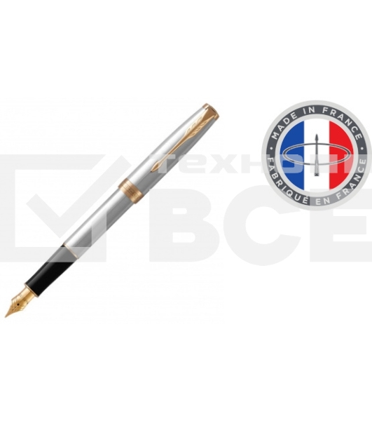 Ручка перьевая Parker Sonnet Core F527 (CW1931504) Stainless Steel GT F сталь нержавеющая подар.кор.