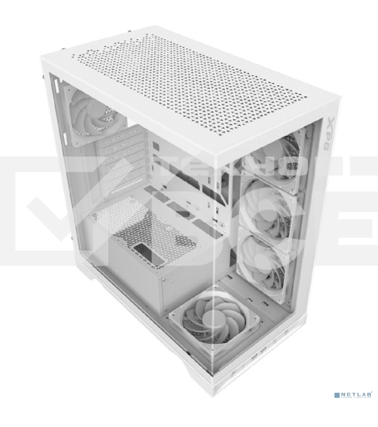 Компьютерный корпус XPG INVADER X WHITE (INVADERXMT-WHCWW) Mid-Tower Gaming ATX PC Case with Panoramic View, Tempered Glass Panels, and RGb Lighting Black