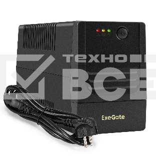 Источник бесперебойного питания ExeGate Power NB-850.LED.AVR.4C13 (850VA/510W, LED, AVR, 4*C13, батарея 12V 9Ah, черный)