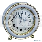 Часы-будильник Perfeo Quartz 'PF-TC-016', круглые диам. 10,5 см, подсветка, синие, фото 1