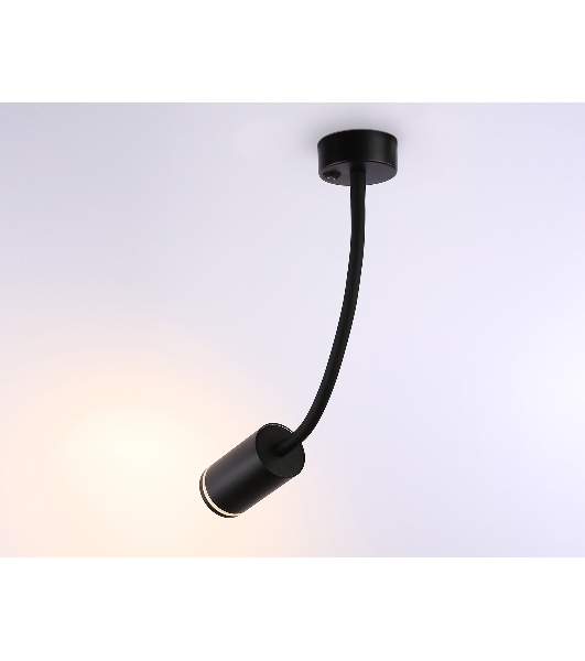 Светильник настенно-потолочный гнущийся с выключателем Ambrella light FW2470 BK черный GU10 max 12W D55*L100*H300