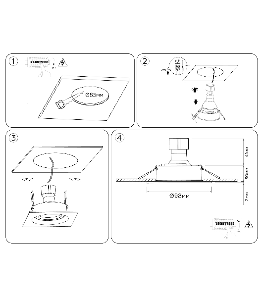 Встраиваемый поворотный точечный светильник Ambrella light TN102756 BK черный IP20 GU5.3 D98*32
