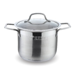 Кастрюля Kelli KL-4237 26,0 л Объем 26 л. Высокач. нерж. сталь. 5-слойное капсульное дно. Подходит для индукции. Стекл. жаропрочная крышка с паровыпуском диаметром 34 см. Удобные термостойкие клепаные ручки. Матовая внутри и снаружи. Мерная шкала внутри.