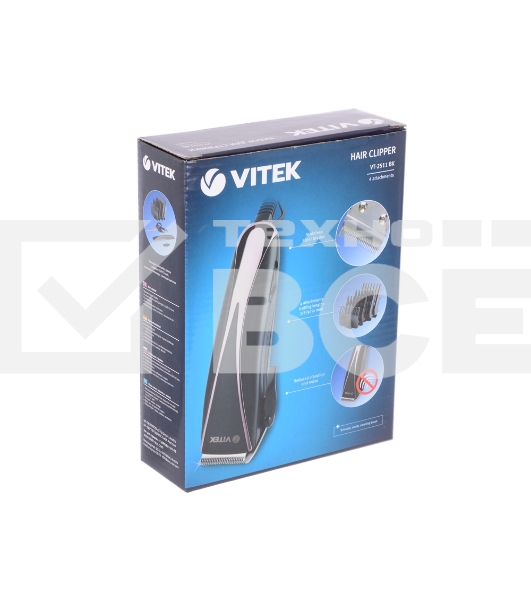Набор для стрижки Vitek VT-2511 (BK) лезвия из нержавеющей стали, 4 насадки, работа от сети