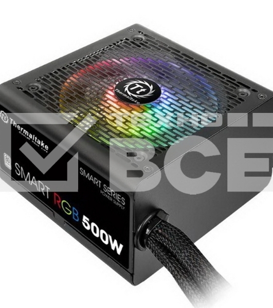 Блок питания Thermaltake Smart RGB (PS-SPR-0500NHSAWE-1), 500Вт, 80 PLUS, 120мм, черный