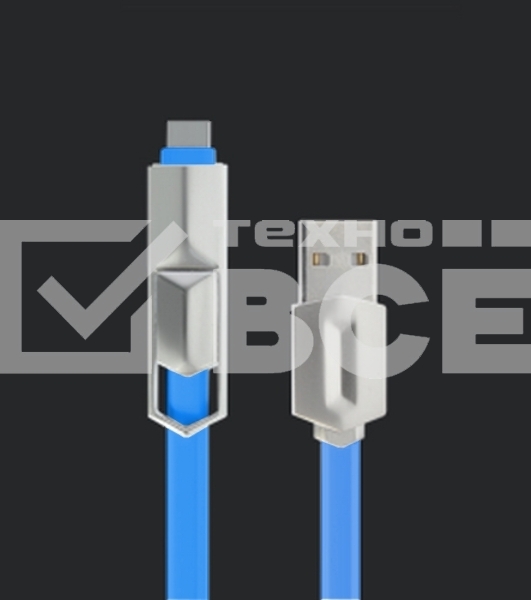 Кабель USB ACD-DUAL Lightning / MicroUSB ~ USB-A 2в1, TPE, 1м, синий (ACD-U924-CML)