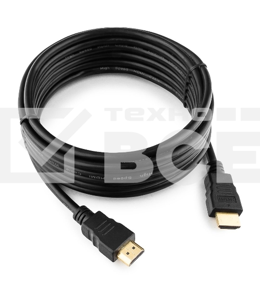 Кабель Cablexpert HDMI CC-HDMI4-15, 19M/19M, v2.0, медь, позол.разъемы, экран, 4.5м, черный, пакет