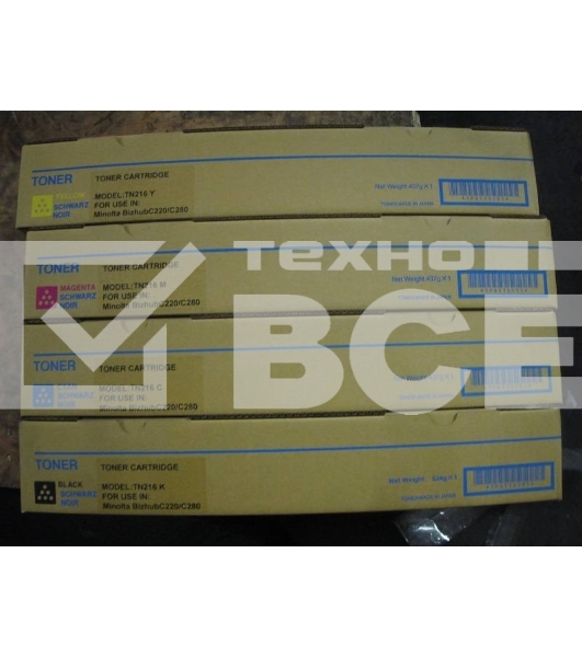 Тонер Konica-Minolta bizhub C220/280/360 черный TN-216K/TN-319K (туба, 524г) JPN