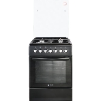 Плита Комбинированная De Luxe 606040.00гэ-003(кр) ЧР черный (стеклянная крышка) реш.чугун, фото 1