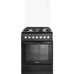 Плита Комбинированная De Luxe 606040.00гэ-003(кр) ЧР черный (стеклянная крышка) реш.чугун