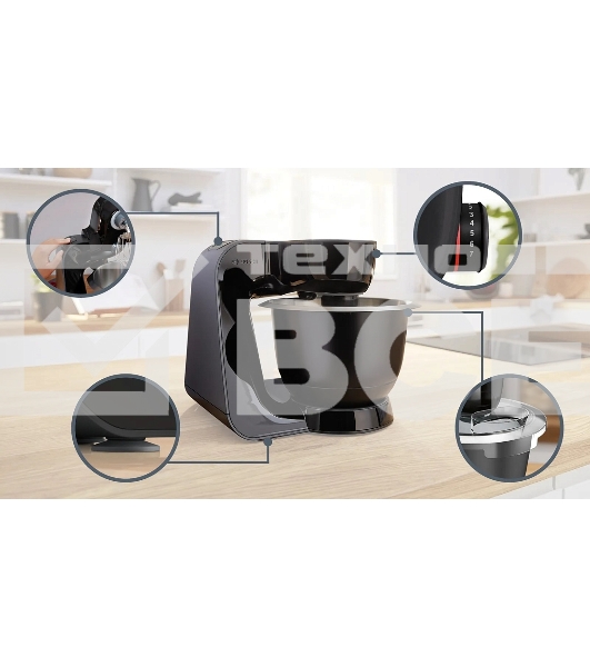 Кухонный комбайн Bosch 1000 Вт, цвет черный
