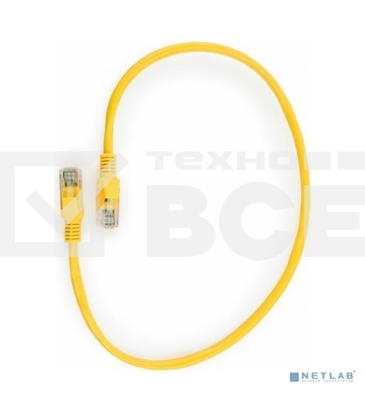 Патч-корд UTP Cablexpert кат.5e, 0.5м, литой, многожильный (желтый)
