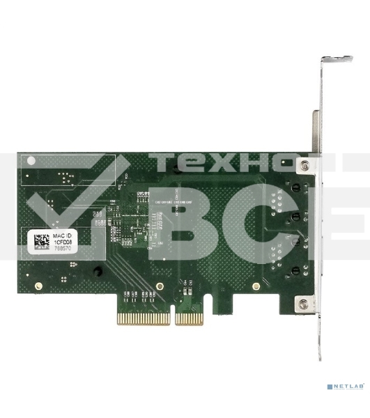 Сетевой адаптер ExeGate EXE-I350-T2V2 (PCI-E x4 v2.1, порты 2xRJ45 (медные), 10/100/1000Mbps, Gigabit NIC Intel Chipset NHI350AM2)