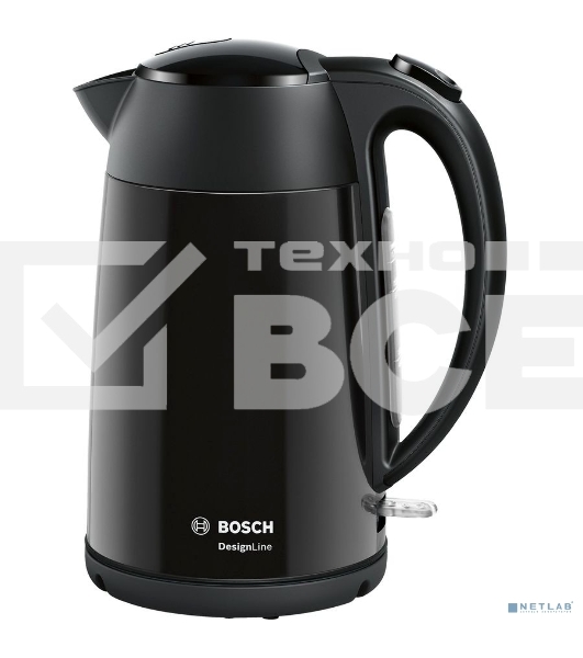 Чайник электрический Bosch TWK3P423 1.7л. 2400Вт черный (корпус: нержавеющая сталь)