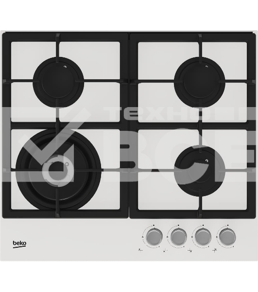 Встраиваемая газовая варочная поверхность Beko HILW64225SW, Белый