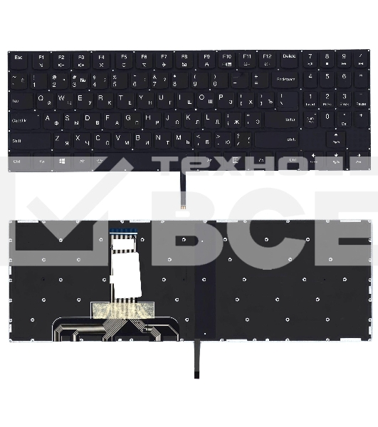 Клавиатура для ноутбука Lenovo Legion Y520 Y520-15IKB черная без рамки, белый подсветка