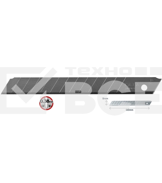 Лезвия для канцелярского ножа OLFA OL-AB-10B9мм