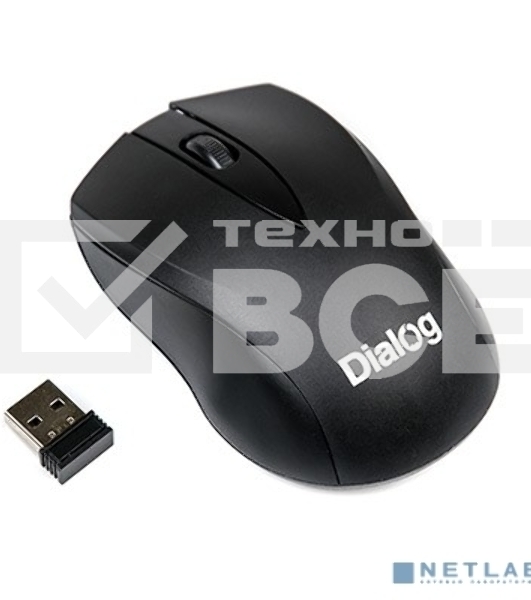 Мышь беспроводная Dialog Comfort MROC-15U черный, 1200 dpi, радиоканал, USB, кнопки - 3