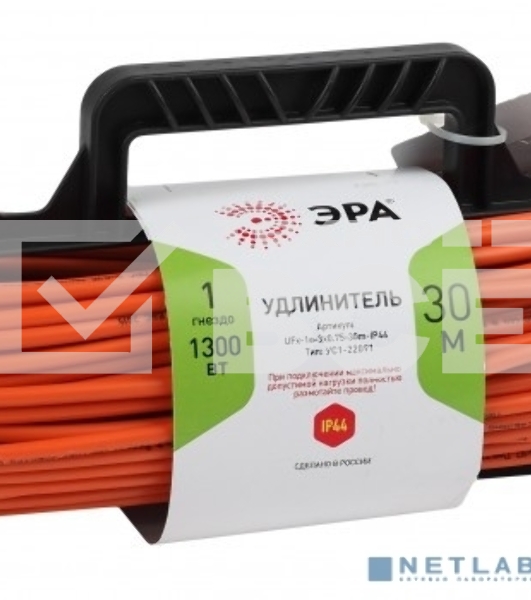 Удлинитель силовой ЭРА UFx-1e-3x0.75-30m-IP44 на рамке c/з 1 гн 30 м ПВС 3x0.75 (6/108)