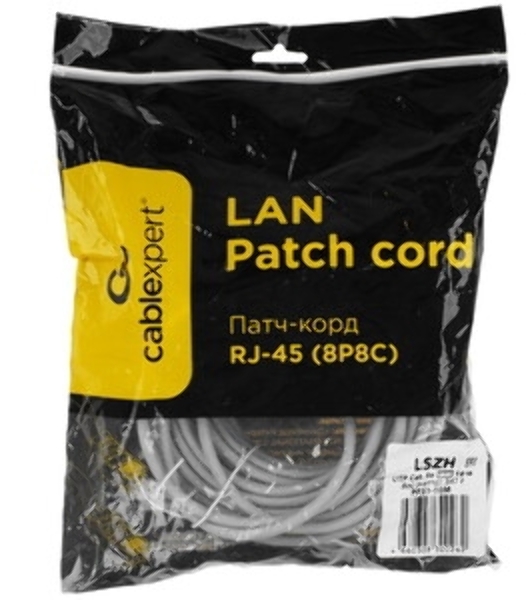 Патч-корд LSZH UTP Cablexpert PP31-10M cat.5e, 10м, литой, многожильный, серый