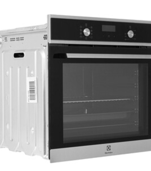 Встраиваемая электрическая духовка ELECTROLUX EOF5F70X с конвекцией, объем 72 л, 8 режимов, очистка каталитическая задняя стенка, 2 стекла в дверце, направляющие проволочные + телескопические (1 уровень)