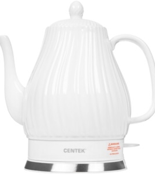 Электрочайник Centek CT-0064 белый, 2.0 л, 2150 Вт, скрытый нагревательный элемент