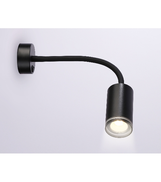 Светильник настенно-потолочный гнущийся с выключателем Ambrella light FW2470 BK черный GU10 max 12W D55*L100*H300
