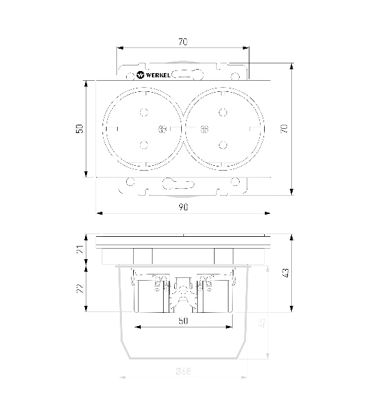 Розетка двойная с заземлением Werkel W1172061 (белый матовый)