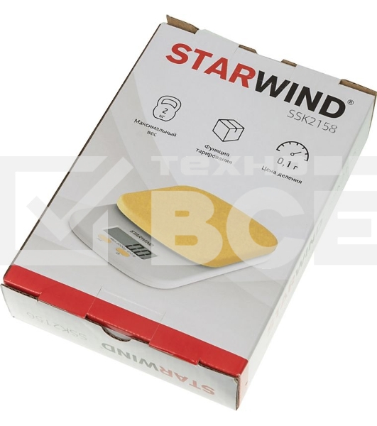 Весы кухонные Starwind SSK2158 макс.вес:2кг оранжевый