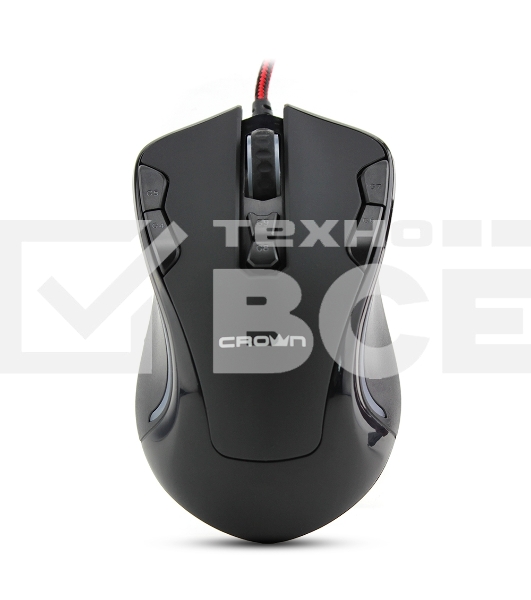 Мышь проводная Crown Gaming CMXG-804 черный, 2000 dpi, USB, кнопки - 9