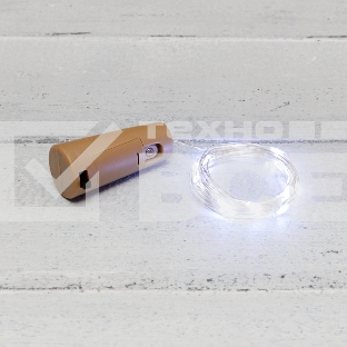 Гирлянда «Роса» с пробкой 2 м, 20 LED, белое свечение, 3хLR44 в комплекте NEON-NIGHT