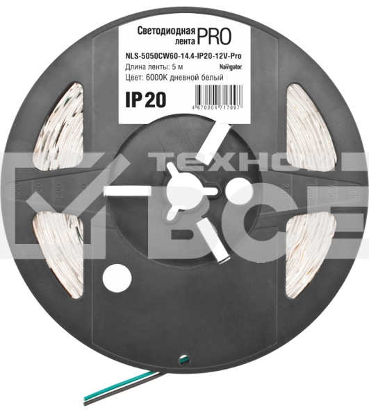 Лента светодиодная 71 709 NLS-5050CW60-14.4-IP20-12V-Pro R5 14.4Вт/м (уп.5м) Navigator 71709