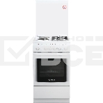 Комбинированная плита De Luxe 506022.05гэ(кр) ЧР-030 белый (стеклянная крышка) реш.чугун, фото 1
