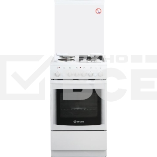 Комбинированная плита De Luxe 506022.05гэ(кр) ЧР-030 белый (стеклянная крышка) реш.чугун