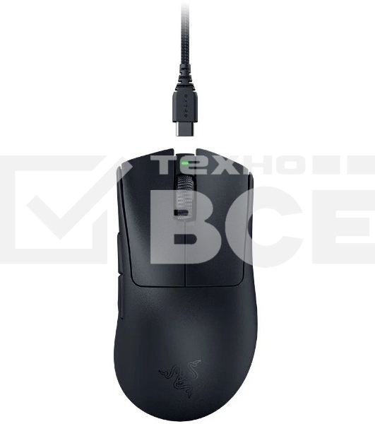 Мышь беспроводная/проводная Razer DeathAdder V3 Pro черный, 30000 dpi, радиоканал, USB, кнопки - 6