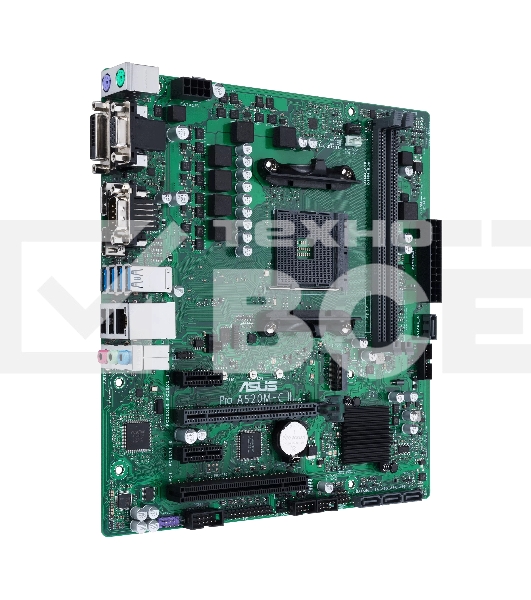 Материнская плата ASUS Pro A520M-C II/CSM, AM4, AMD A520, 2xDDR4, 4xSATA, 1xM.2, 1xPCI-E 3.0 x16, 2xPCI-E x1, 1xDVI-D, 1xDP, 1xHDMI, 1xVGA, 1x 1Gb LAN, 2xUSB-A 2.0, 4xUSB-A 3.2 Gen 1, 3x3.5 мм, Micro-ATX