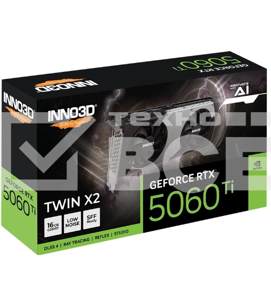 Видеокарта INNO3D RTX 5060Ti TWIN X2 16Gb GDDR7 128bit 3xDP HDMI 2FAN RTL