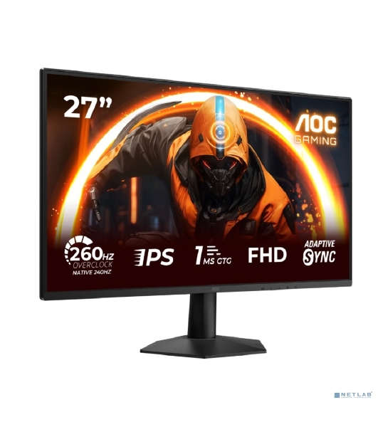 Монитор 27' AOC 27G50Z Fast IPS, 1920x1080, 260Hz, 1ms, 300сd/m, 3000:1 2xHDMI(2.0), DP(1.4), Vesa 100, Black