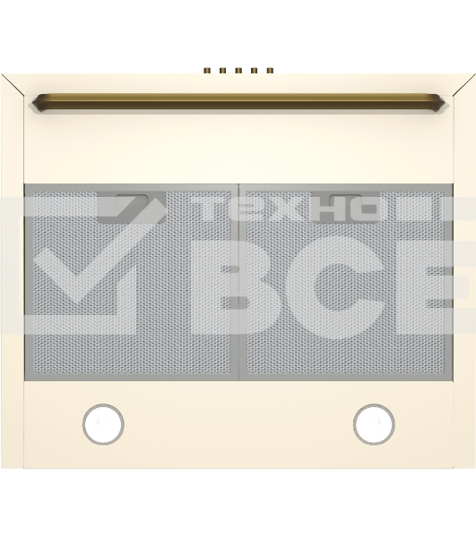 Вытяжка Gorenje WHC63CLI ширина 60 см, 650 м3/ч, Отвод воздуха и рециркуляция, цвет: слоновая кость