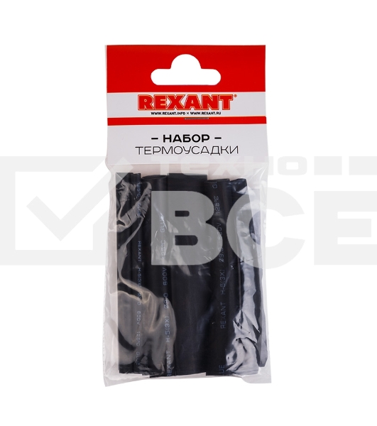 Набор термоусадочных трубок Rexant 29-0107 10 см №7 черные (КЛЕЕВОЙ)