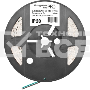 Лента светодиодная 71 705 NLS-3528CW120-9.6-IP20-12V-Pro R5 9.6Вт/м (уп.5м) Navigator 71705