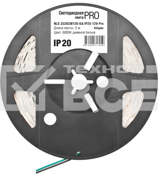 Лента светодиодная 71 705 NLS-3528CW120-9.6-IP20-12V-Pro R5 9.6Вт/м (уп.5м) Navigator 71705