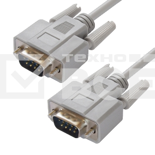 Кабель Greenconnect 1.5m 0-модемный COM RS-232 линковочный, DB9/DB9 9M/9M, серый, 30 AWG, GCR-50657