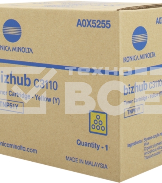 Картридж лазерный Konica-Minolta bizhub C3110 желтый TNP-51Y