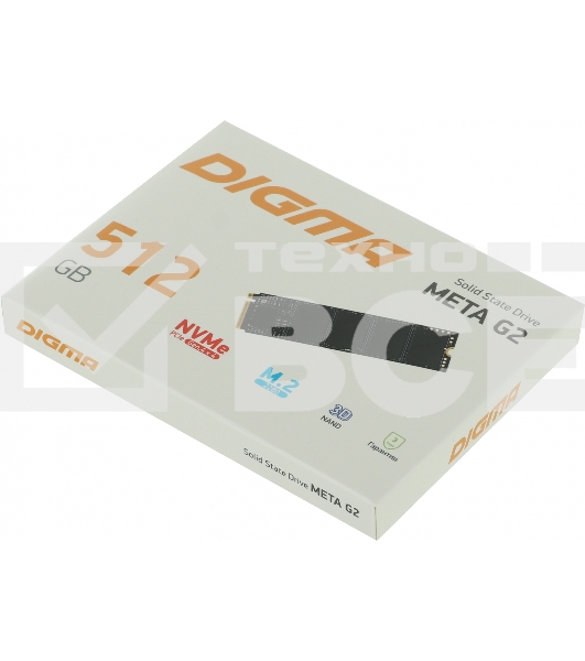 Накопитель SSD Digma Meta G2, 512ГБ, PCIe 4.0 x4, M.2 2280, NVMe, R/W 4800/2700