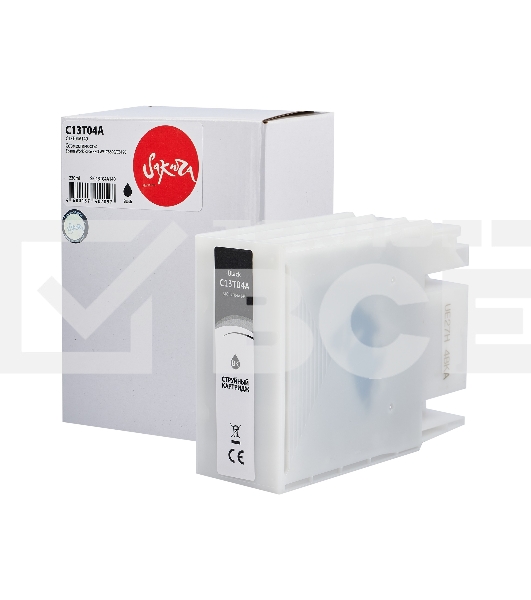 Струйный картридж Sakura C13T04A140 (C13T04A BK) для Epson, черный, 230 мл., 11500 к.