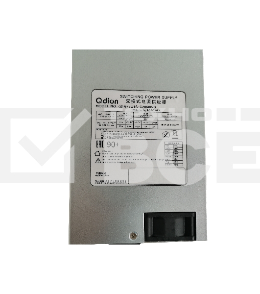 Блок питания серверный Server power supply Qdion Model U1A-C20500-D P/N:99SAC20500I1170110 1U Single Server Power 500W Efficiency 80 Plus Silver, Cable connector: C14